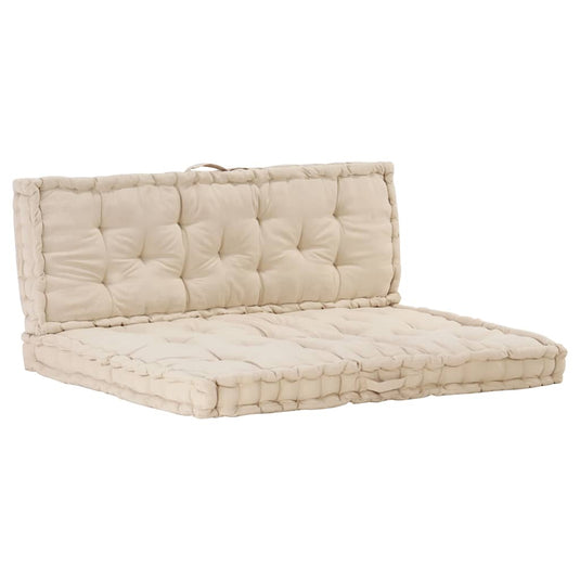 Vidaxl palletvloerkussens 2 st katoen beige