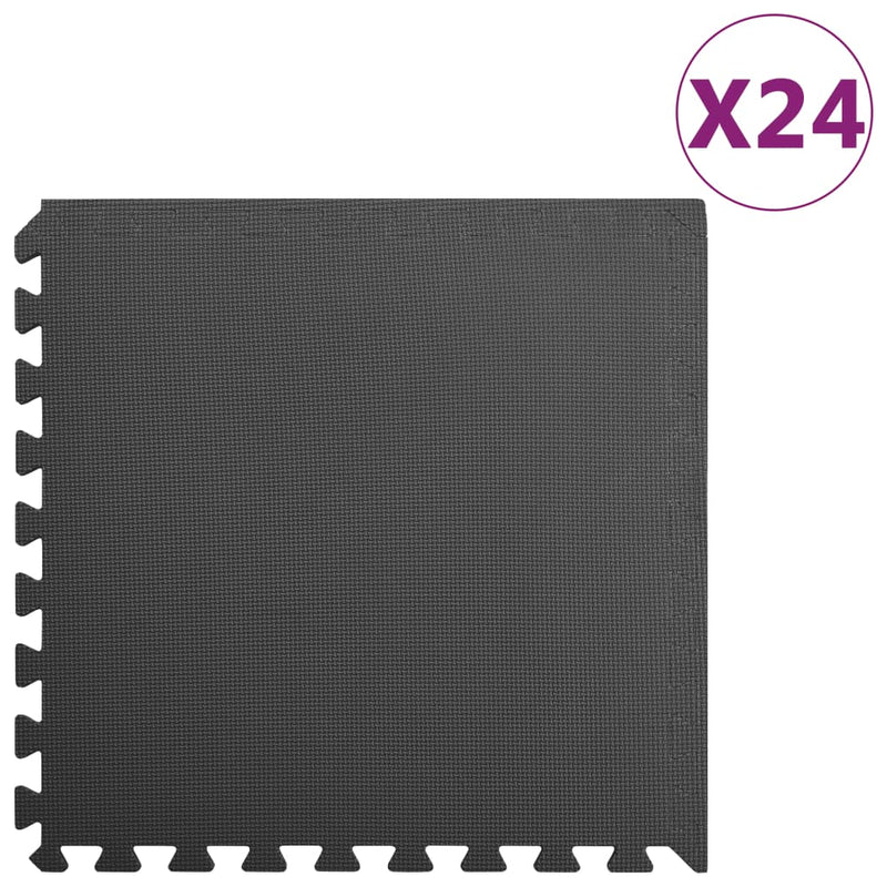 Afbeelding laden in galerijviewer, Vidaxl vloermatten 24 st 8,64 ㎡ eva-schuim zwart
