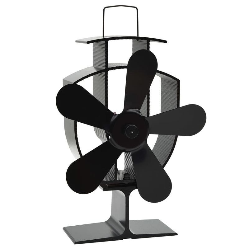 Afbeelding laden in galerijviewer, Vidaxl kachelventilator met 5 vinnen zwart
