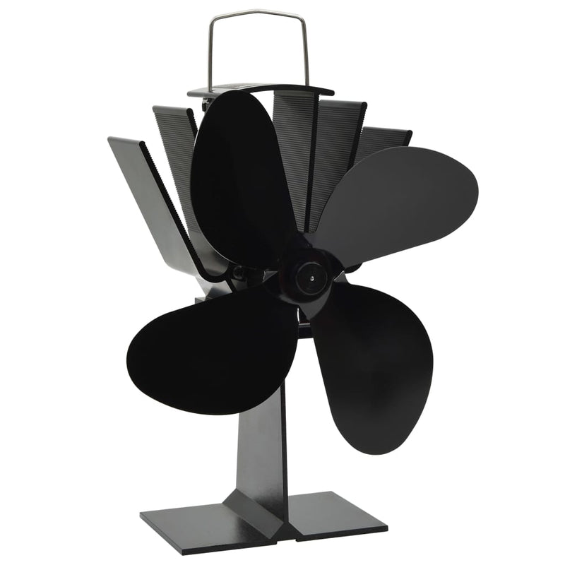 Afbeelding laden in galerijviewer, Vidaxl kachelventilator met 4 vinnen zwart
