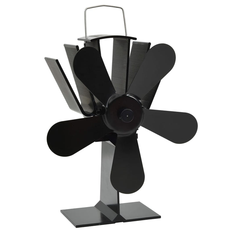 Afbeelding laden in galerijviewer, Vidaxl kachelventilator met 5 vinnen zwart
