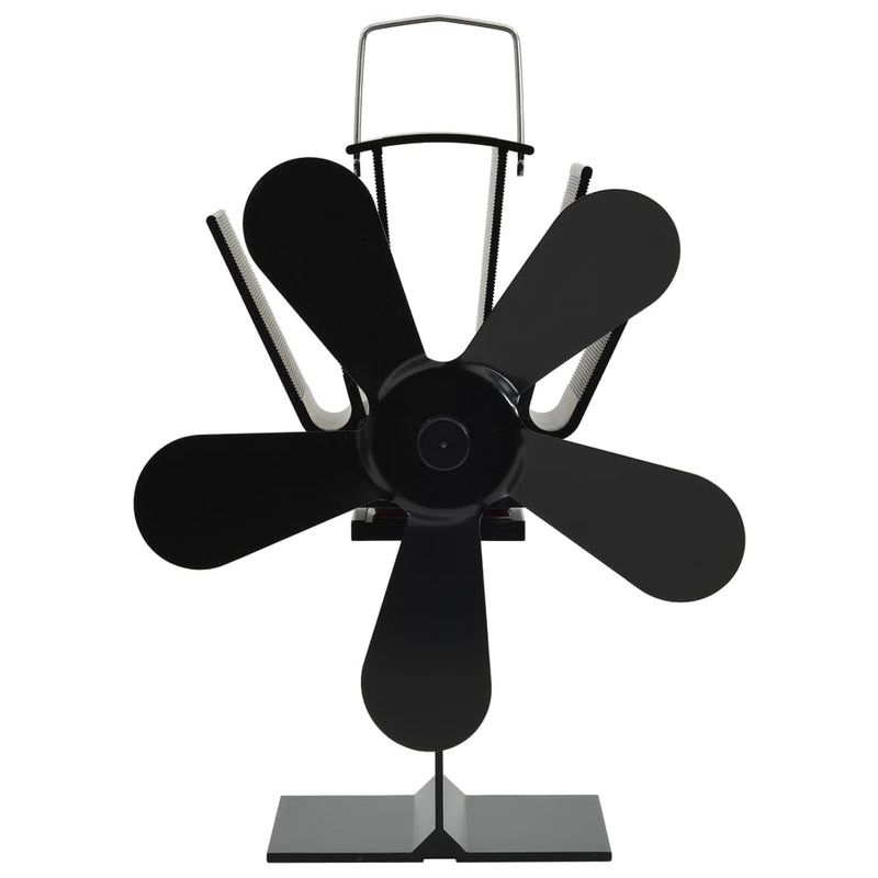 Afbeelding laden in galerijviewer, Vidaxl kachelventilator met 5 vinnen zwart
