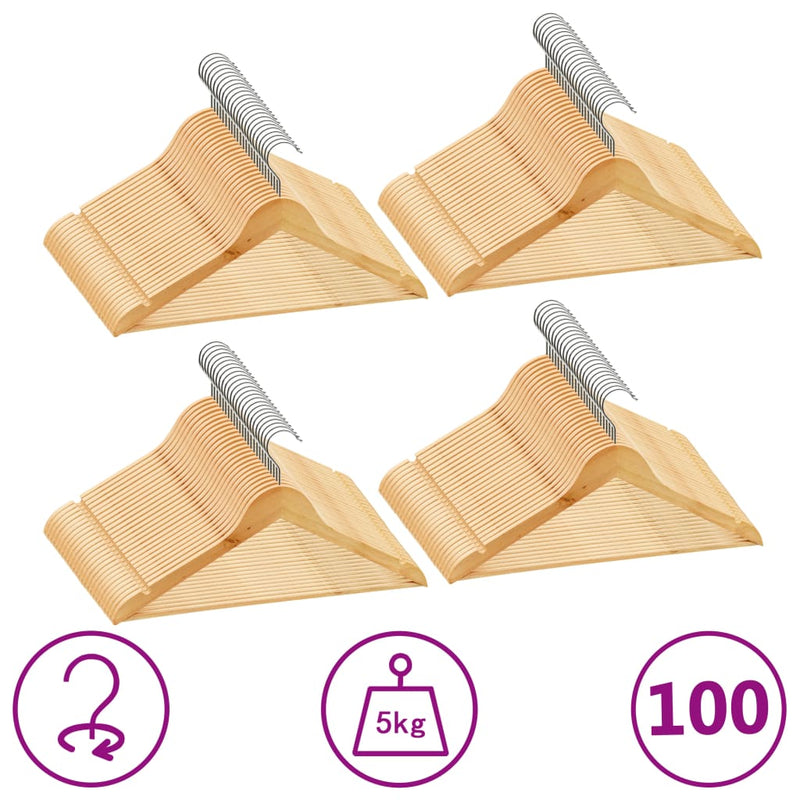 Afbeelding laden in galerijviewer, Vidaxl 100-delige kledinghangerset anti-slip hardhout
