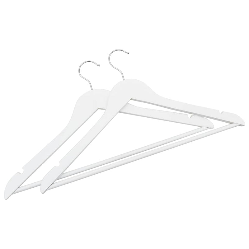 Afbeelding laden in galerijviewer, Vidaxl 50-delige kledinghangerset anti-slip hardhout wit
