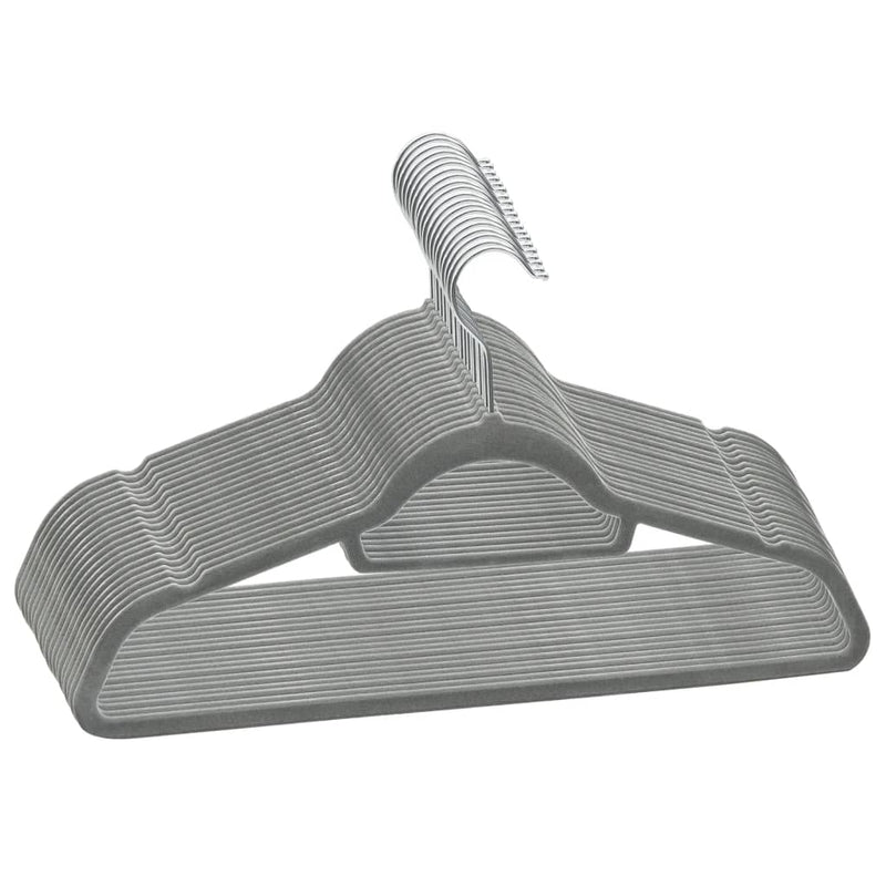 Afbeelding laden in galerijviewer, Vidaxl 20-delige kledinghangerset anti-slip fluweel grijs
