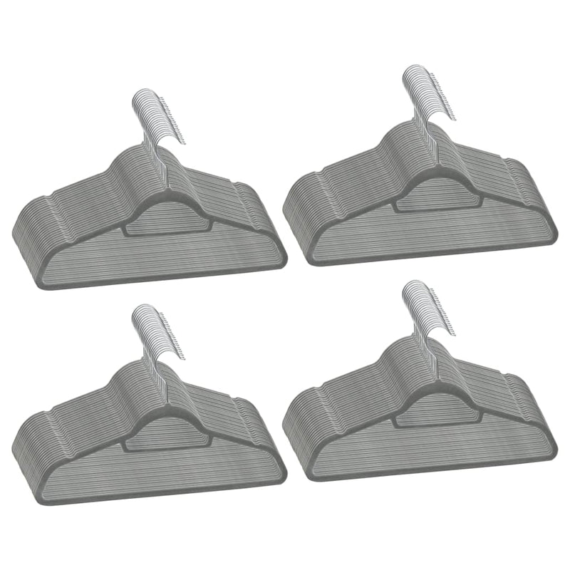 Afbeelding laden in galerijviewer, Vidaxl 100-delige kledinghangerset anti-slip fluweel grijs
