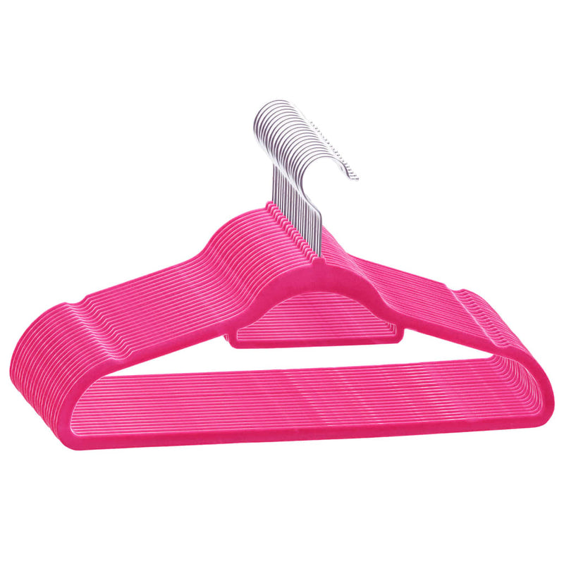 Afbeelding laden in galerijviewer, Vidaxl 20-delige kledinghangerset anti-slip fluweel roze
