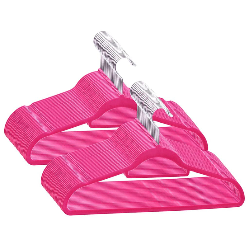 Afbeelding laden in galerijviewer, Vidaxl 50-delige kledinghangerset anti-slip fluweel roze
