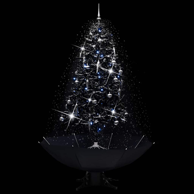 Afbeelding laden in galerijviewer, Vidaxl kerstboom sneeuwend met paraplubasis 190 cm pvc zwart
