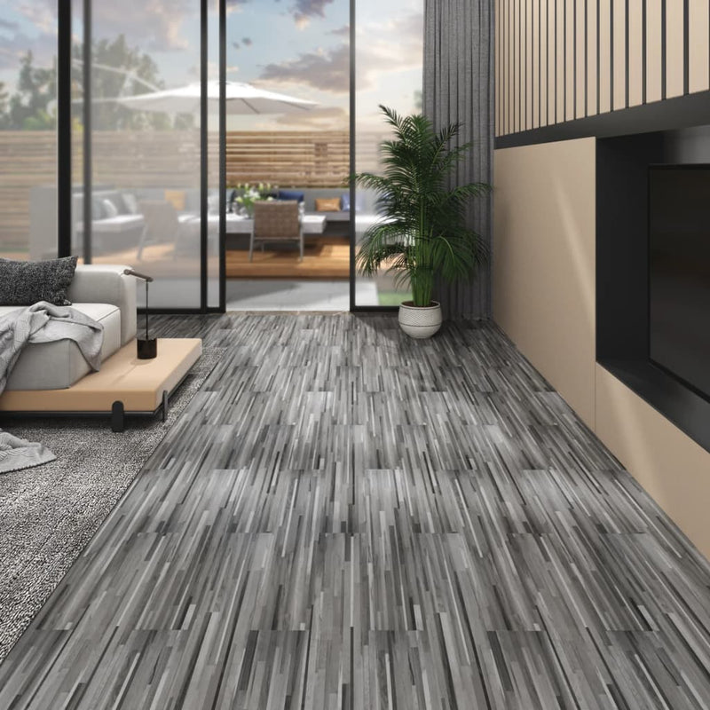 Afbeelding laden in galerijviewer, Vidaxl vloerplanken zelfklevend 5,02 m² 2 mm pvc gestreept grijs
