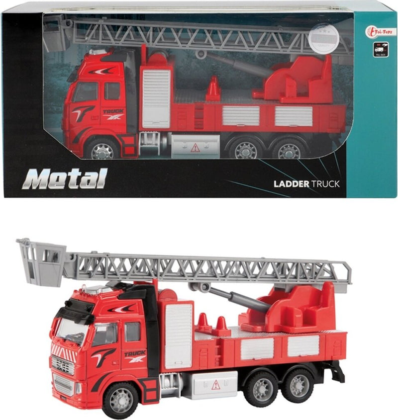 Afbeelding laden in galerijviewer, Metal brandweerwagen 1:38 rood 12cm
