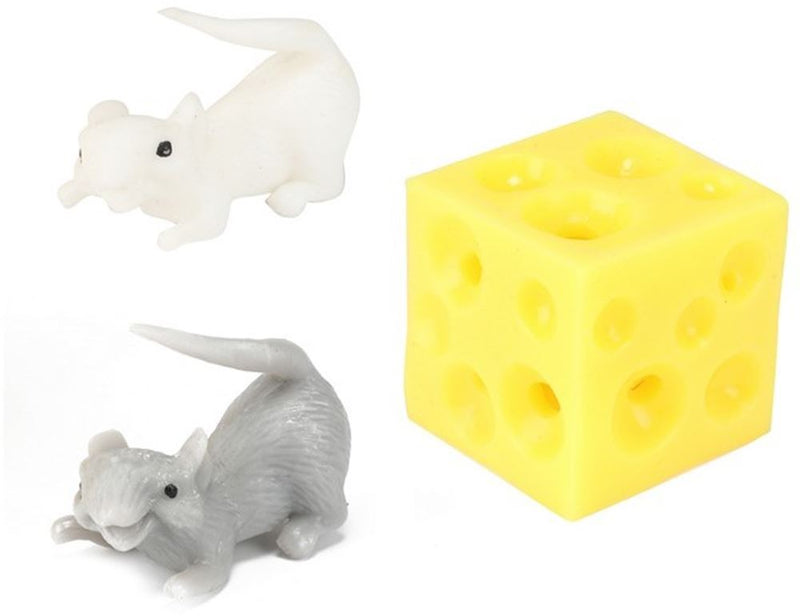 Afbeelding laden in galerijviewer, Rekbare stuiterkaas met 2 muizen 4,5x8cm
