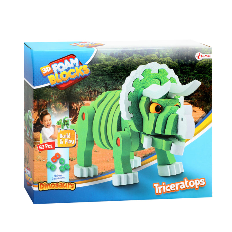 Afbeelding laden in galerijviewer, Toi-toys knutselpuzzel tricera junior 25,8 cm groen 59-delig
