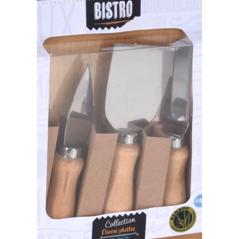 Afbeelding laden in galerijviewer, Excellent houseware bistro bamboe kaasplank set 4-delig
