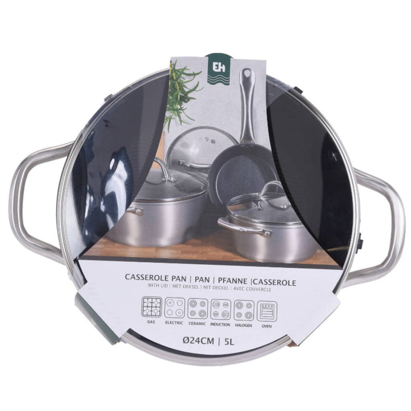 Afbeelding laden in galerijviewer, Excellent houseware pan 24 cm + glazen deksel
