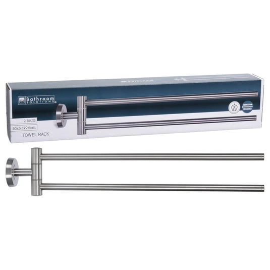 Bathroom Solutions Bathroom Solutions Handdoekenstang dubbel 50 cm roestvrij staal