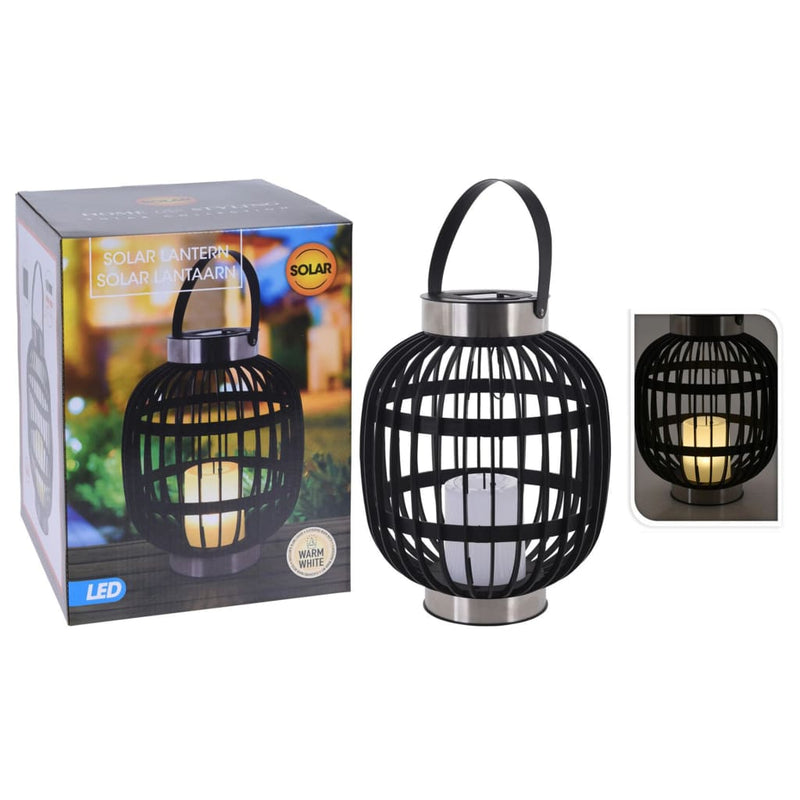 Afbeelding laden in galerijviewer, ProGarden ProGarden Lantaarn met kaars solar LED zwart
