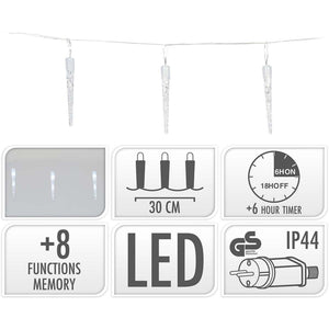 S.I.A. S.I.A. Kerstverlichting IJspegels 6M 40 LEDs IP44 + Timer
