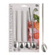 Excellent houseware rvs rietjes met lepel 4 stuks + schoonmaakborstel