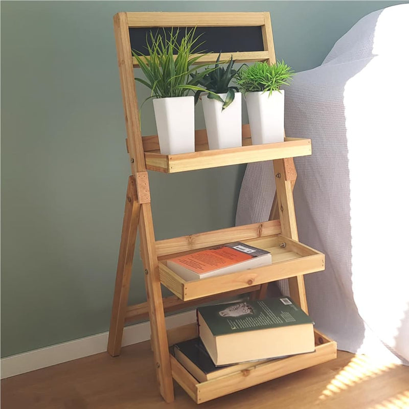 Afbeelding laden in galerijviewer, H S Collection H S Collection Plantenrek met 3 niveaus 39x17x76 cm hout
