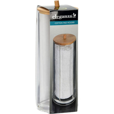 Eleganza wattenschijfjes container 7x19 cm bamboe transparant
