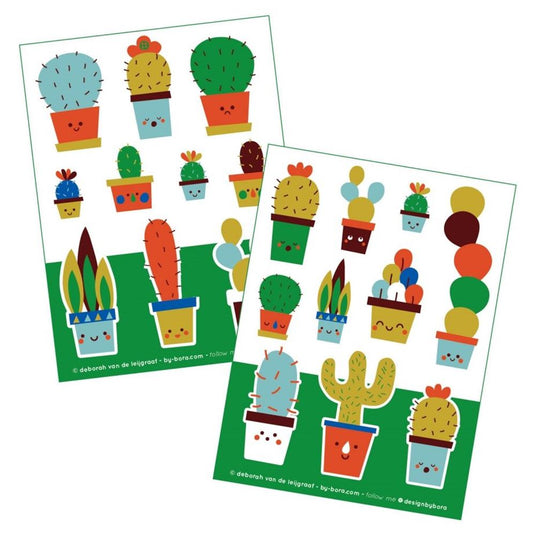 Bora stickervellen 2 x a6. cactus. (5 | 5 stuks