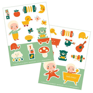 Bora stickervellen 2 x a6. hello baby. | 5 stuks