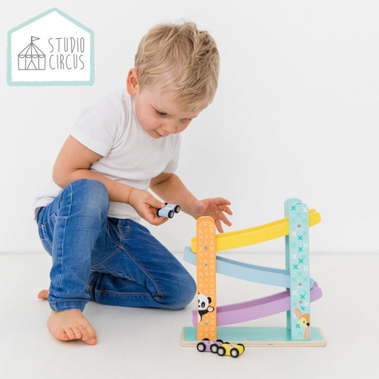 Studio circus houten autobaan + 3 auto