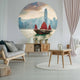 WallArt WallArt Behangcirkel Skyline with Junk Boat 142,5 cm