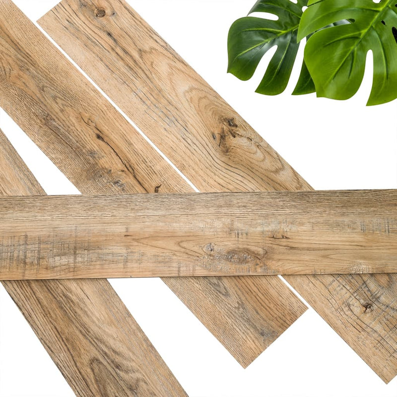 Afbeelding laden in galerijviewer, Wallart planken hout-look gerecycled eikenhout vintagebruin
