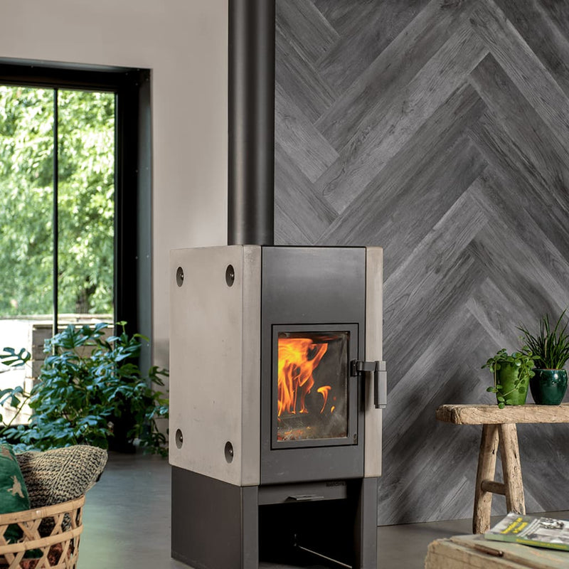 Afbeelding laden in galerijviewer, Wallart planken hout-look schuurhout eiken asgrijs

