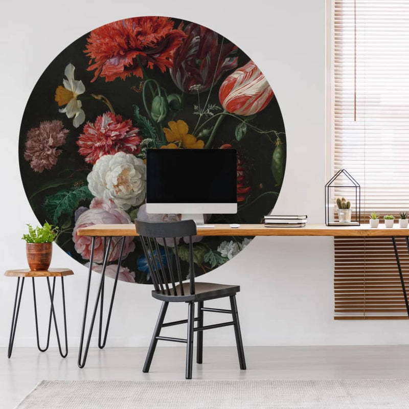 Afbeelding laden in galerijviewer, Wallart wallart behangcirkel golden age flowers 190 cm
