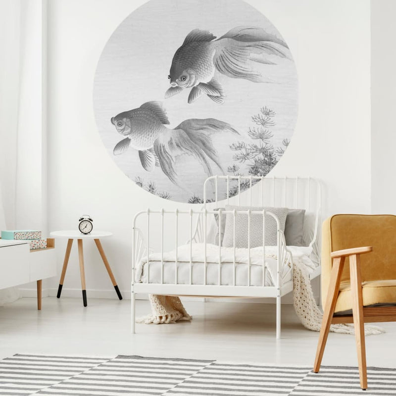 Afbeelding laden in galerijviewer, WallArt WallArt Behangcirkel Two Goldfish 190 cm
