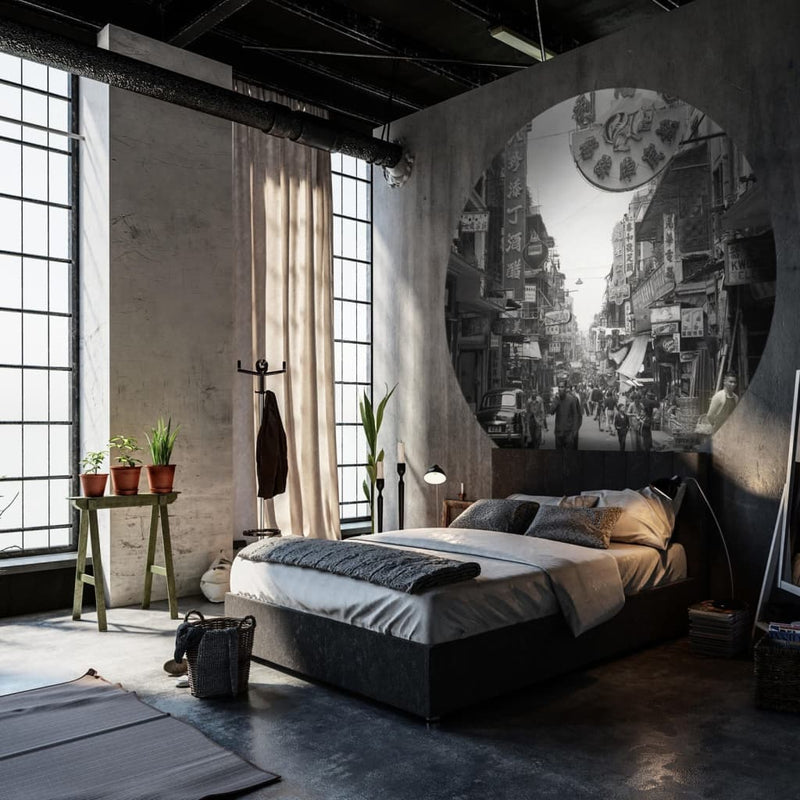 Afbeelding laden in galerijviewer, WallArt WallArt Behangcirkel Hong the Old Days 142,5 cm
