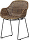 Woood willow eetkamerstoel tuinstoel - polyester - naturel - 83x56x57 cm