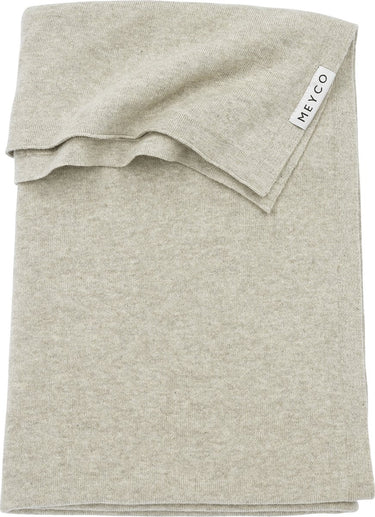 Meyco baby knit basic ledikant deken - sand melange - 100x150cm - 1.0 tog