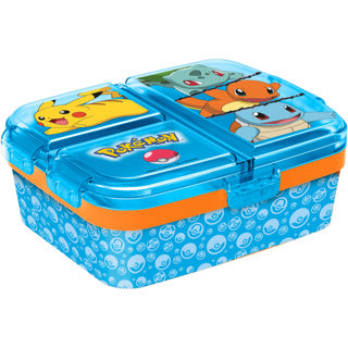 Afbeelding laden in galerijviewer, Stor pokémon kinderlunchbox – broodtrommel met 4 vakken voor kinderen vanaf 4 jaar - vaatwasserbestendig bpa-vrij - lichtblauw
