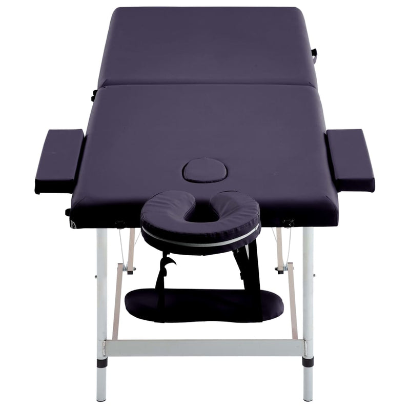 Afbeelding laden in galerijviewer, Vidaxl massagetafel inklapbaar 2 zones aluminum paars
