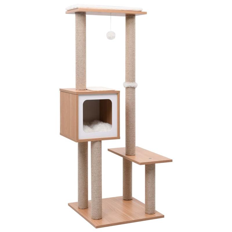 Afbeelding laden in galerijviewer, Vidaxl kattenkrabpaal met sisal krabmat 129 cm
