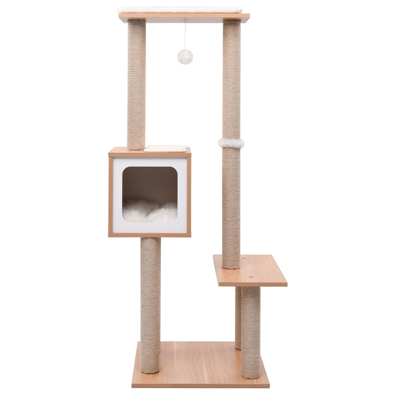 Afbeelding laden in galerijviewer, Vidaxl kattenkrabpaal met sisal krabmat 129 cm
