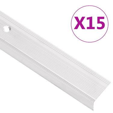 Vidaxl trapneuzen l-vormig 15 st 100 cm aluminium zilverkleurig