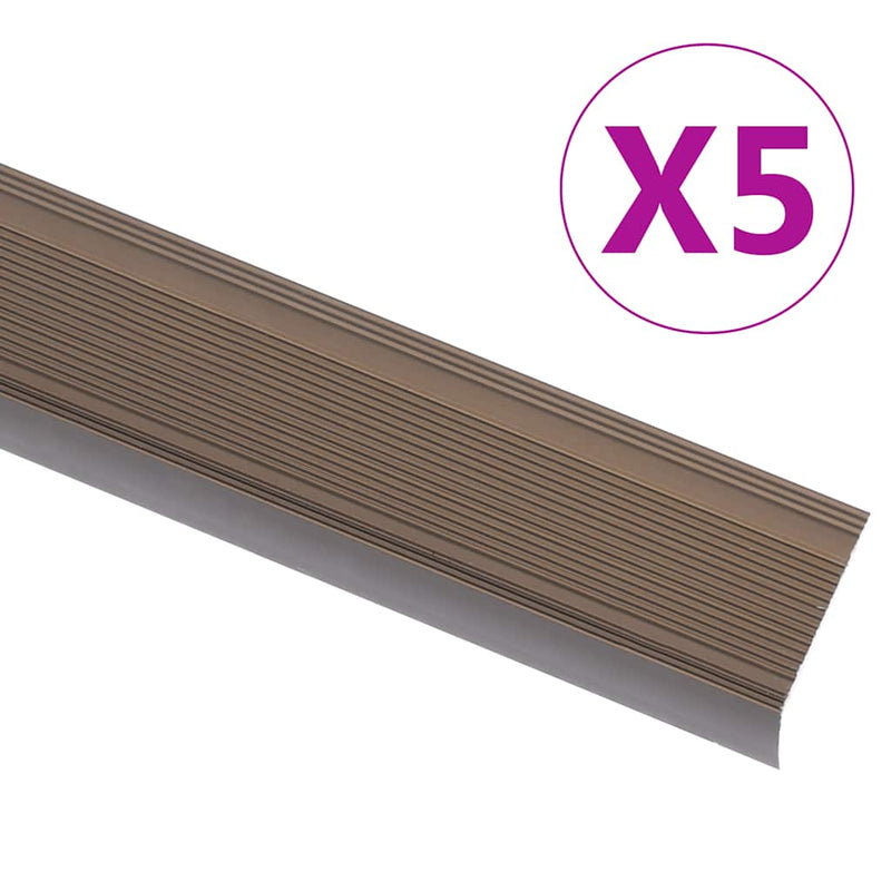 Afbeelding laden in galerijviewer, Vidaxl trapneuzen l-vormig 5 st 100 cm aluminium bruin
