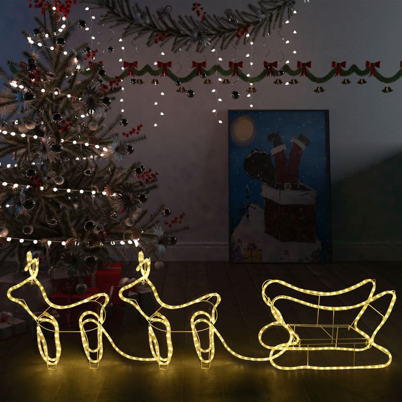Afbeelding laden in galerijviewer, Vidaxl kerstdecoratie rendieren en slee 576 led's
