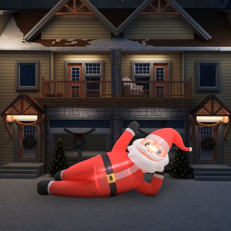 Afbeelding laden in galerijviewer, VidaXL Kerstman opblaasbaar LED XXL IP44 360 cm rood

