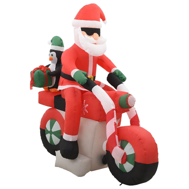 Afbeelding laden in galerijviewer, Vidaxl kerstman opblaasbaar op motorfiets led ip44 160 cm
