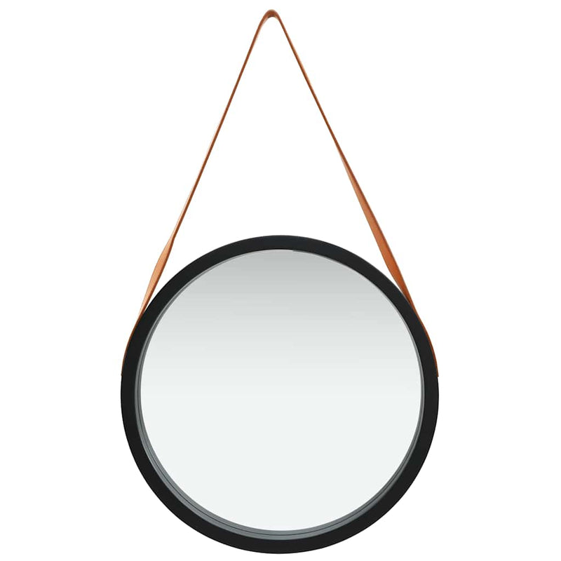Afbeelding laden in galerijviewer, Vidaxl wandspiegel met band 50 cm zwart
