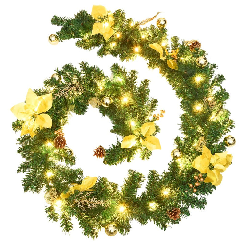Afbeelding laden in galerijviewer, Vidaxl kerstslinger met led-lampjes 2,7 m pvc groen
