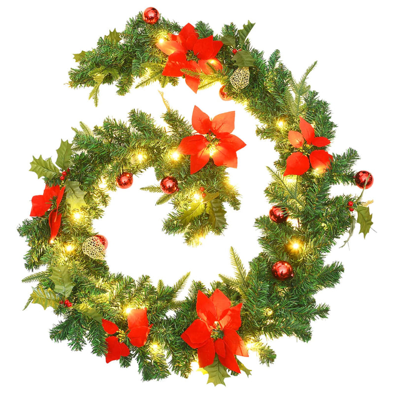 Afbeelding laden in galerijviewer, VidaXL Kerstslinger met LED-lampjes 2,7 m PVC groen
