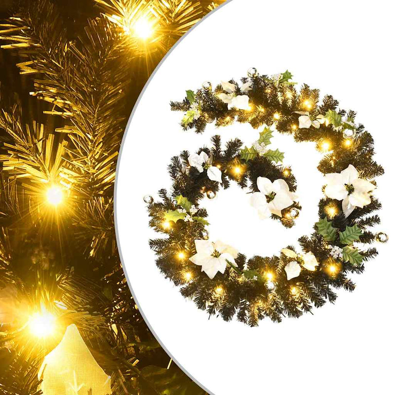 Afbeelding laden in galerijviewer, Vidaxl kerstslinger met led-lampjes 2,7 m pvc zwart
