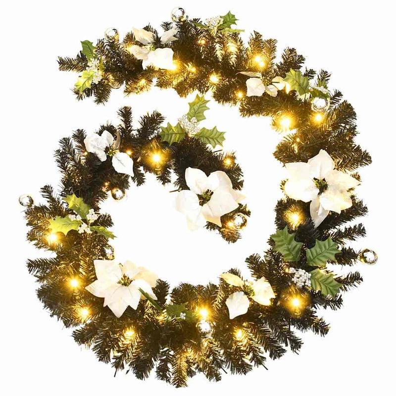 Afbeelding laden in galerijviewer, Vidaxl kerstslinger met led-lampjes 2,7 m pvc zwart
